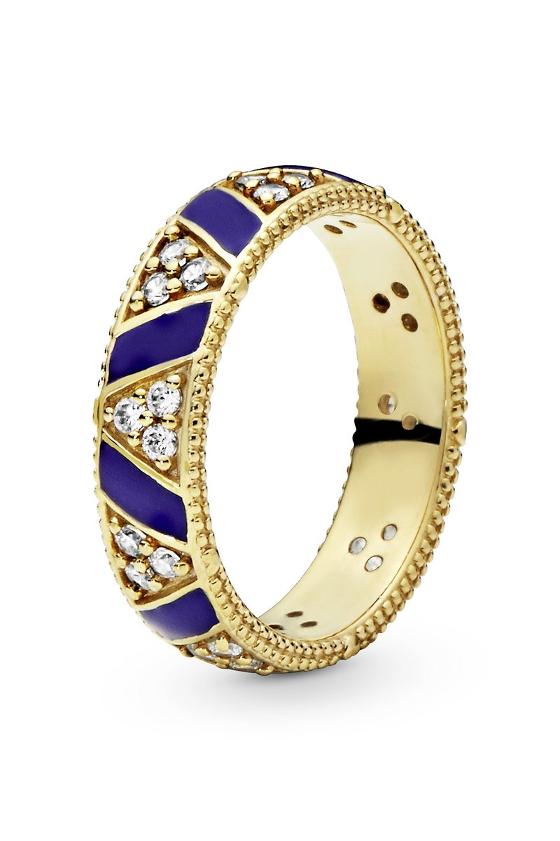 PANDORA Pandora Shine Ring with Clear Cubic Zirconia And Blue Enamel - Image 3
