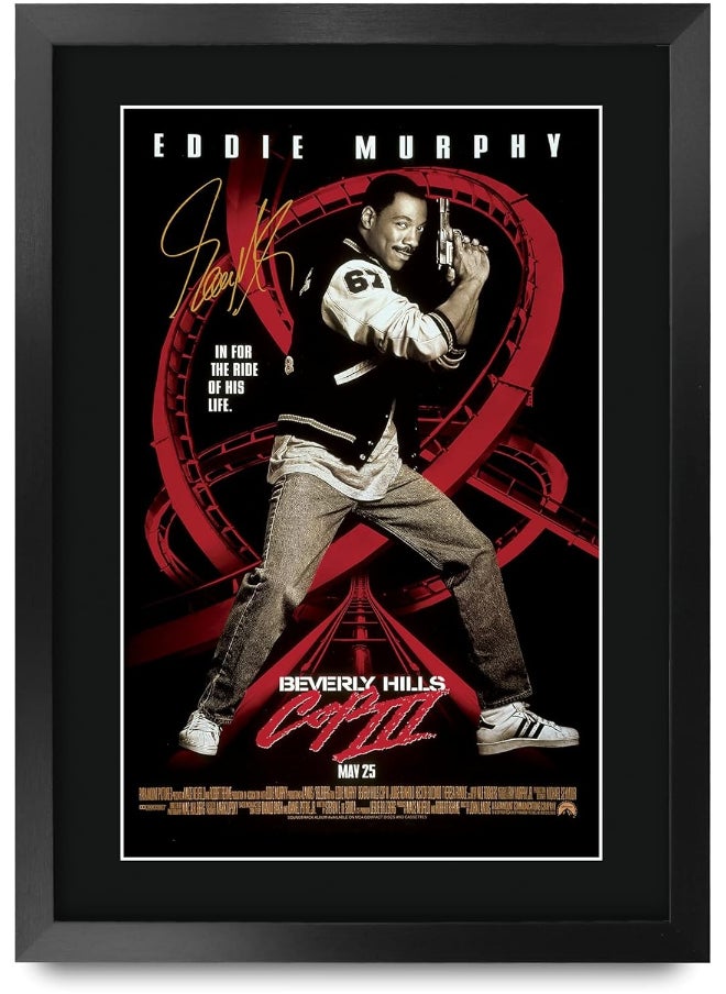 HWC Trading HWC Trading Beverly Hills Cop 3 Eddie Murphy 16 x 12 inch Framed Gifts Printed Poster Signed Autograph Picture for Movie Memorabilia Fans - 16" x 12" Framed  - Image 1