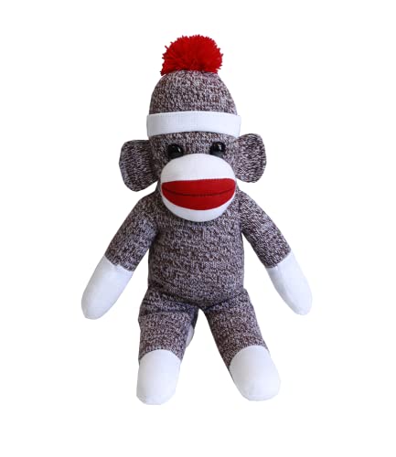 Plushland Adorable Sock Monkey The Original Traditional Hand Knitted Stuffed Animal Toy Giftfor Kids Babies Teens Girls and Boys Baby Doll Present Puppet 16 Brown - Image 5