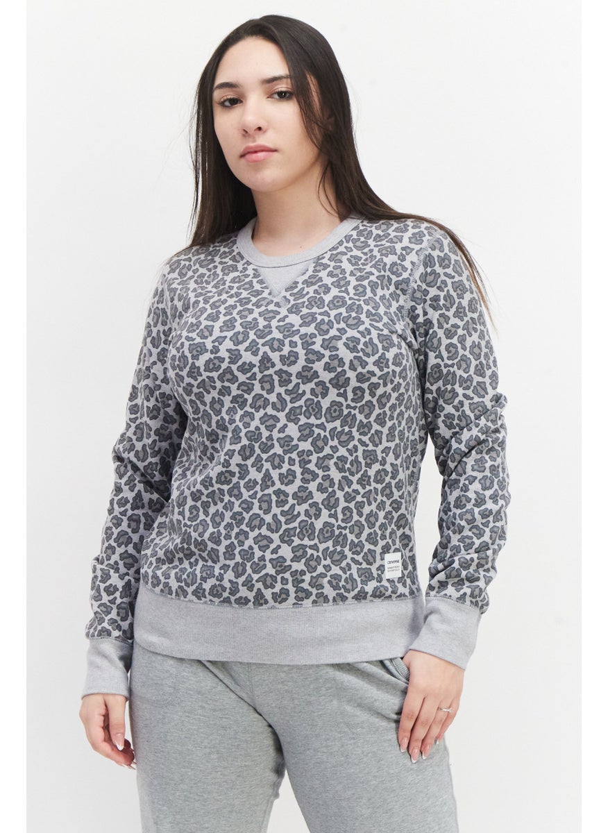 CONVERSE Women Sportswear Fit Outdoor Sweatshirt, Grey  - Image 1