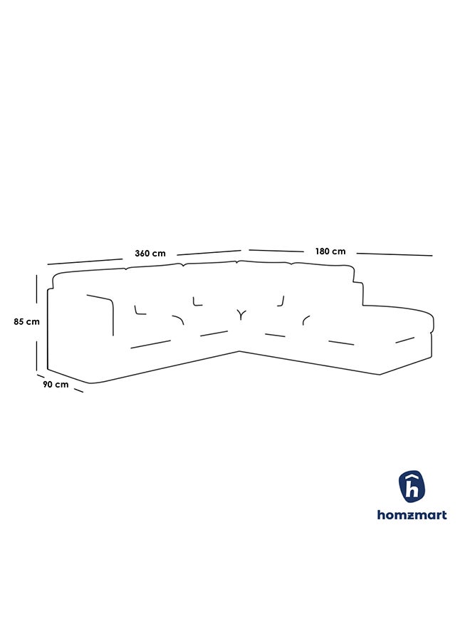 Homzmart Swedish Wood And Linen L-Shape Sofa And Metal And Mdf Wood Coffee Table - Multi Color  - Image 1
