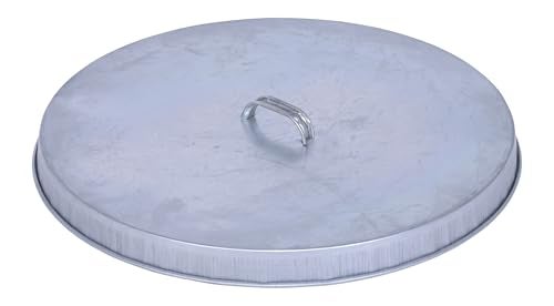 Vestil DC-245-H Galvanized Open Head Drum Cover with Handle 24-1/2 In. Inside Diameter Silver - Image 1
