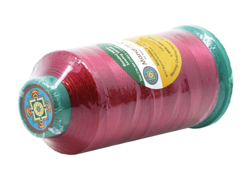 Mandala Crafts Bonded Nylon Thread Red Heavy Duty Sewing Threads - 1500 YDs Size 69 210D T70 Tex 70 Thread for Leather Jeans Weaving Outdoor Marine Upholstery Threads - Image 3