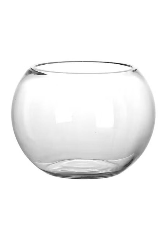 vsell24 Crystal Clear Round Glass Fish Bowl – [16 inches] | Elegant Aquarium Vase for Betta Fish, Plants, Terrariums & Home Decor - Image 2