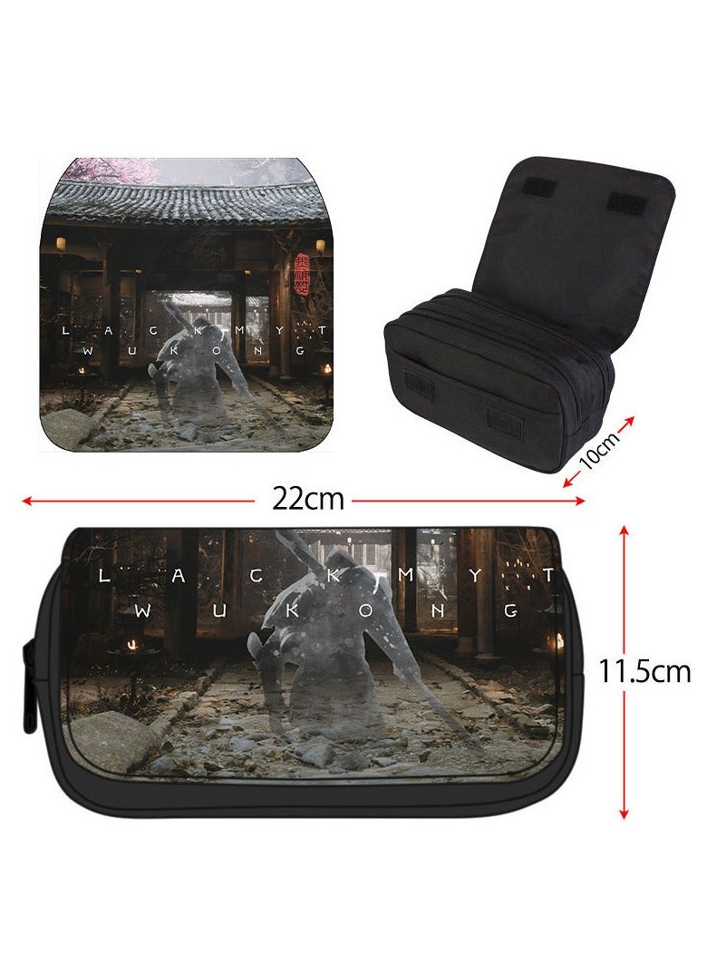 Black Myth: Wukong Game Pencil Bag Multifunctional Double Layer
