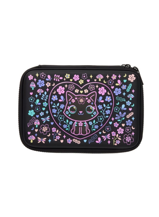 Smiggle Dreamy Floral Cat Hard-Shell Large Capacity Pencil Case - Image 1