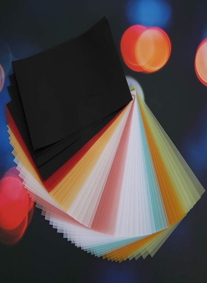 DOACT Vellum Paper for Card Making a4 5x7 Coloured Translucent Colored tracing Teal Multicoloured Sheets Craft Colour Clear Clarity Stamps Colored sulfuric Cardboard, Rubber Stamp - Image 1