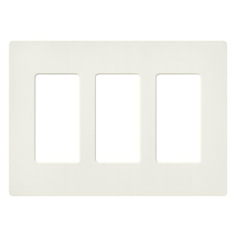 Lutron Claro 3 Gang Decorator/Rocker Wallplate, Satin, Biscuit (1-Pack) | SC-3-BI - Image 1