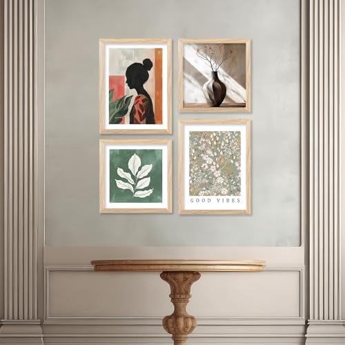 Kotart Modern Art Paintings for Living Room | Painting for Wall Decoration | Wall Poster With frames | Paintings For Home Decoration | Framed Wall Painting for Home Room Bedroom Office Wall Décor | Set Of 4 (Art 5, (10x13 or 10x10 inch), Framed) - Image 2