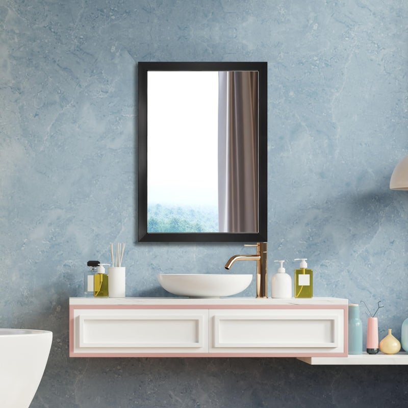 Ruomeng Rectangular Wall Mirror 20 x 28 for Bathroom Bedroom Entryway Living Room Black