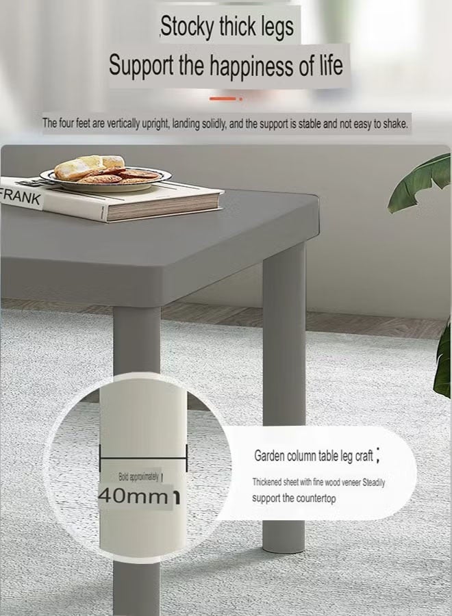 زي سي إم - هابي طاولة قهوة مربعة بسيطة من طبقتين لغرفة النوم وغرفة المعيشة باللون الرمادي - Image 4
