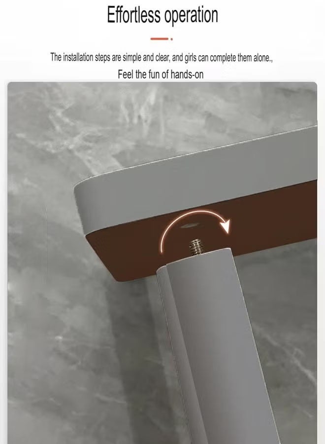 زي سي إم - هابي طاولة قهوة مربعة بسيطة من طبقتين لغرفة النوم وغرفة المعيشة باللون الرمادي - Image 2