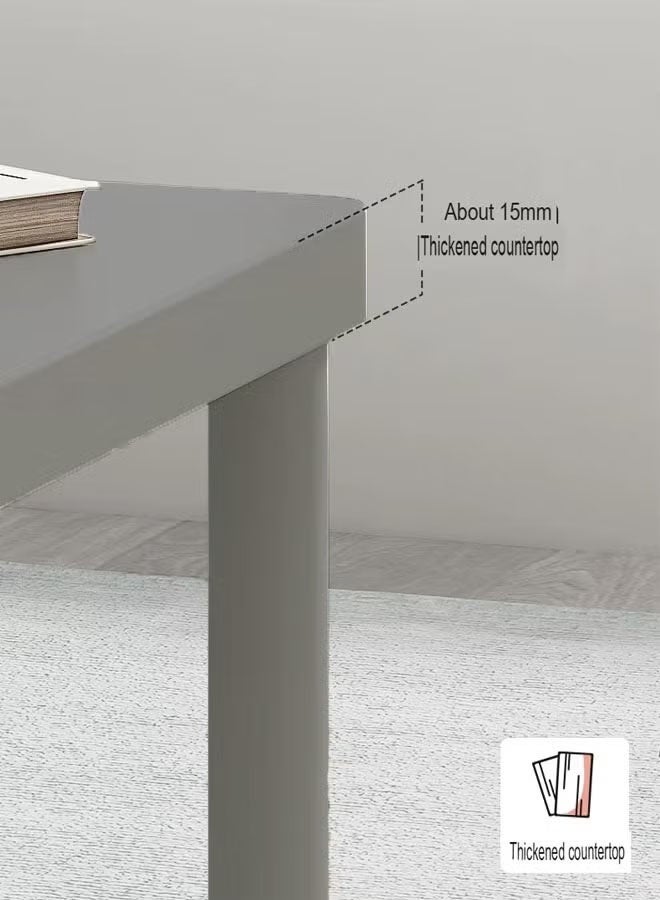 زي سي إم - هابي طاولة قهوة مربعة بسيطة من طبقتين لغرفة النوم وغرفة المعيشة باللون الرمادي - Image 3