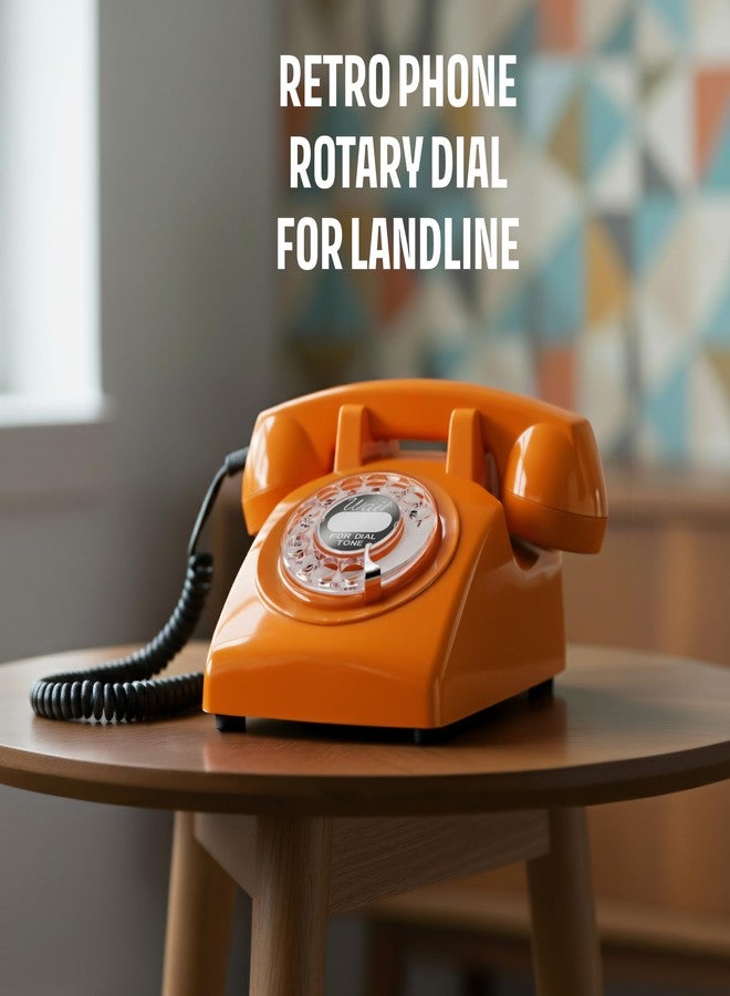 Opis Technology The Original 60s Cable from Germany: 1960s-1970s Phone/Rotary Phone/Retro Phone/Old School Phone/Rotary Dial Phone/Telefonos Retro/Vintage Corded Telephone (Orange) - Image 2