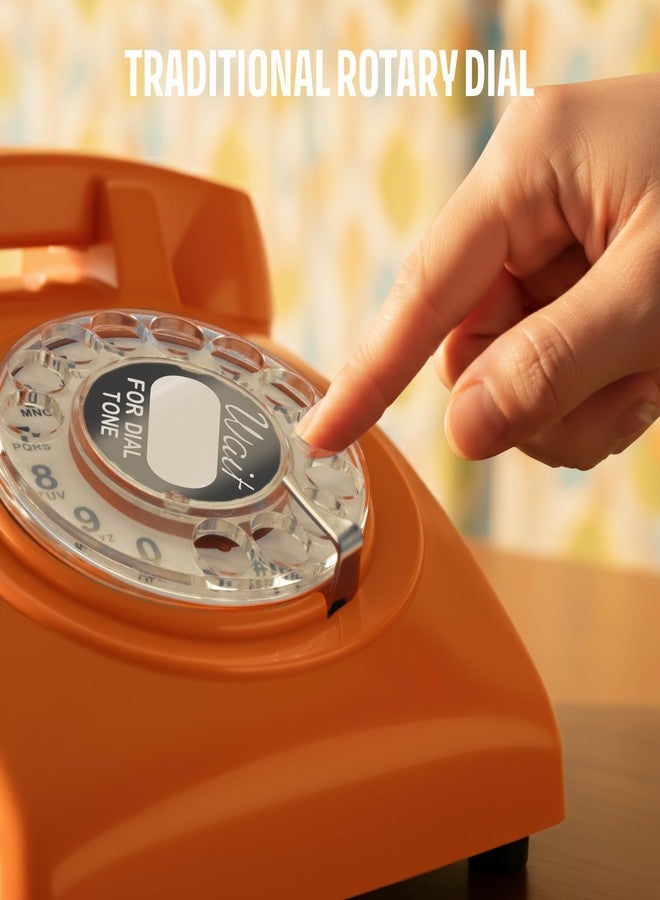 Opis Technology The Original 60s Cable from Germany: 1960s-1970s Phone/Rotary Phone/Retro Phone/Old School Phone/Rotary Dial Phone/Telefonos Retro/Vintage Corded Telephone (Orange) - Image 4
