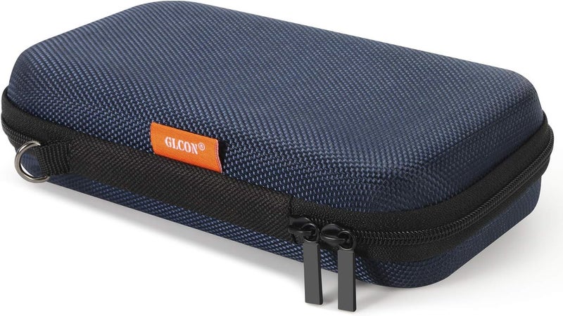 GLCON Hard EVA Protective Case - Portable Storage Case for Charging Cable, Power Bank, Hard Drive, Cell Phone, External Battery - Small Travel Case Mesh Inner Pocket + Zipper Enclosure (Grey Blue) - Image 1