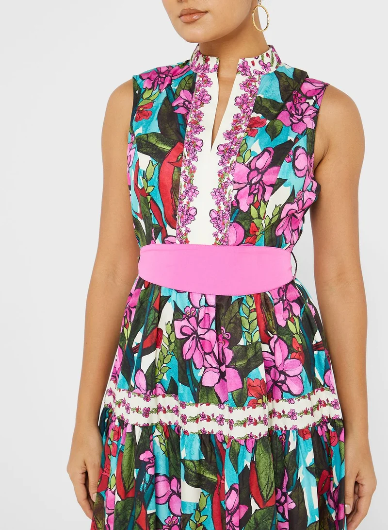 Femi9 Cut Out Floral Print Dress