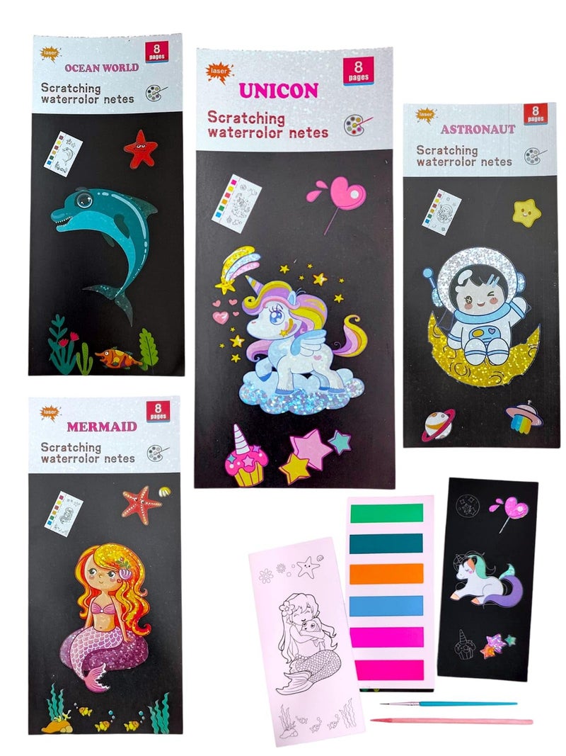 Tera13 TERA 13 Color Magic Book for Kids, Activity Books for Children, DIY Return Gifts for Kids Birthday, Return Gift Pocket Painting Books for Kids Birthday, Scratch Book for Kids (Pack of 8) - Image 1