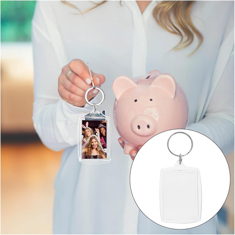 Clear Acrylic Photo Key Rings Picture Key Chain 40 Pcs Photo Keychains With A Simple, Transparent Design, Perfect For Sports And Other Activities. - Image 2