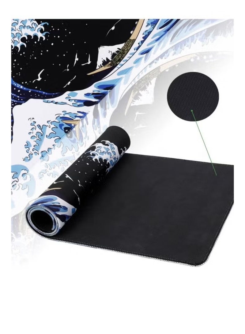 Beauenty Large wave pattern XXL mouse pad 900*400*3mm laptop game pad desk pad - Image 3