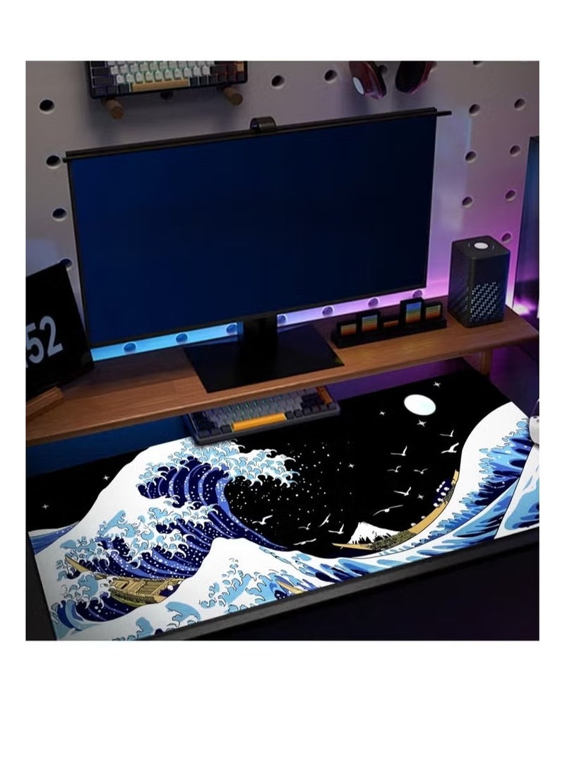 Beauenty Large wave pattern XXL mouse pad 900*400*3mm laptop game pad desk pad - Image 4