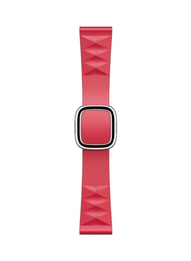 NIBEMINENT Modern Style Silicone Replacement Strap Watchband For Apple Watch Series 7/6/5/4/3/2/1/SE 41/40/38mm Red - Image 1