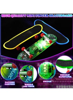 Y&D 12 Pcs Finger Skateboards Shoes Toys Set, Light Up LED Fingerboard Mini for Friends School Classroom Exchange Prizes Students Children's Birthday Gift (Random Color)  - Image 5