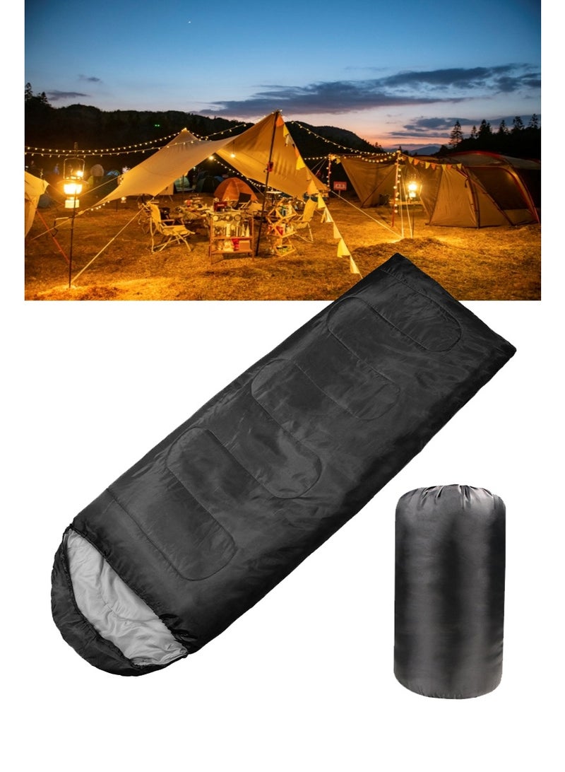 TAPIT Outdoor Camping Sleeping Bag, Lightweight 3 Season Weather Sleep Bag for Kids and Adults, Warm Bag for Backpacking/Hiking/Camping/Mountaineering, with Compression Sack (0.95KG, Black) - Image 1