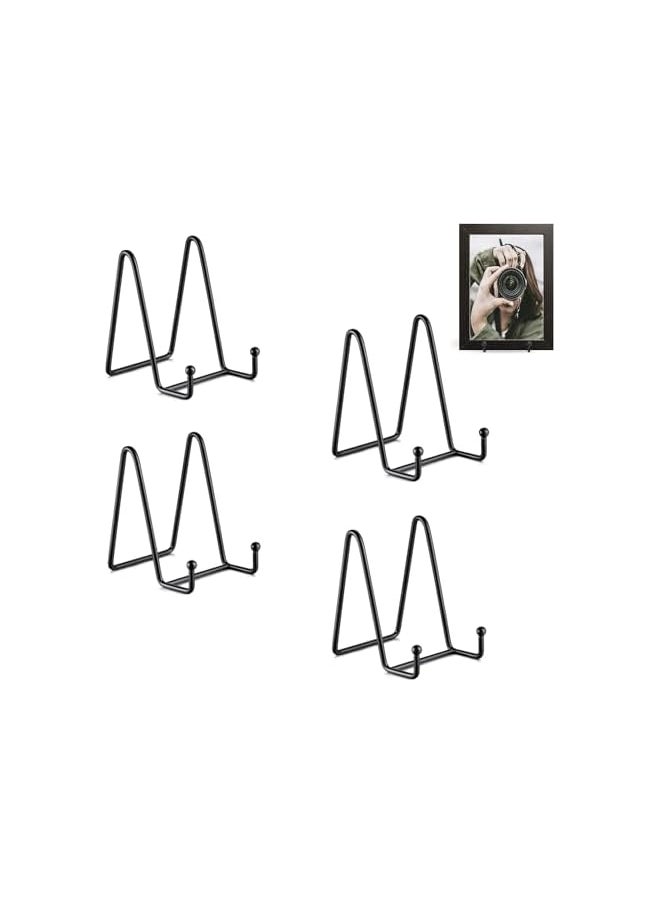The Bros 4 Pack Display Board Stand, Board Display Stand, 11cm Stand Metal Frame Holder for Pictures, Books, Photo Easels, Creations, Collectibles (Black)  - Image 2