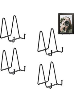 The Bros 4 Pack Display Board Stand, Board Display Stand, 11cm Stand Metal Frame Holder for Pictures, Books, Photo Easels, Creations, Collectibles (Black)  - Image 1