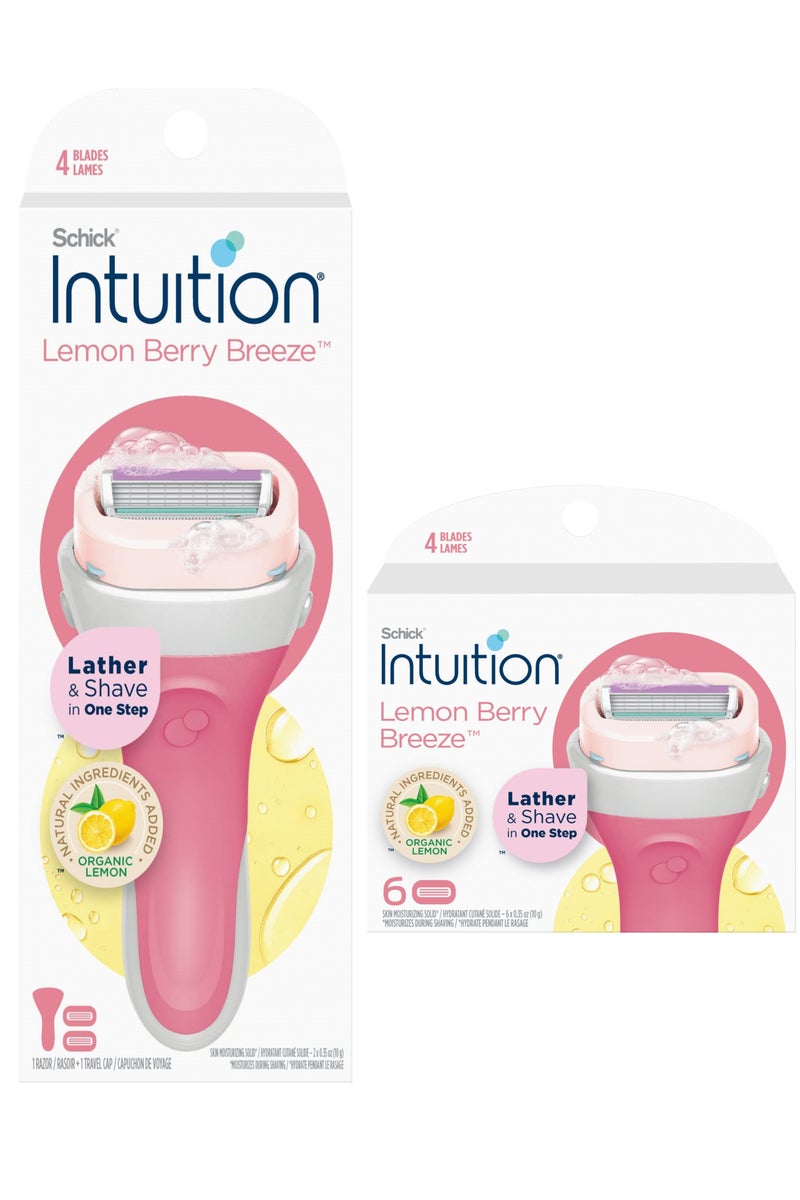 شيك إنتويشن شفرات حلاقة برائحة الليمون والتوت للنساء + شفرات حلاقة - Image 1