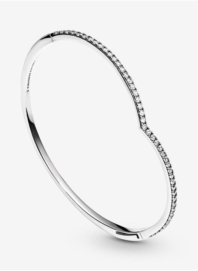 Wishbone silver bangle with clear cubic zirconia, Size 19 - pzsku/ZC3B4472577EF0150D710Z/45/1741313455/d6de1fee-70aa-49ad-a670-04baea85aa33