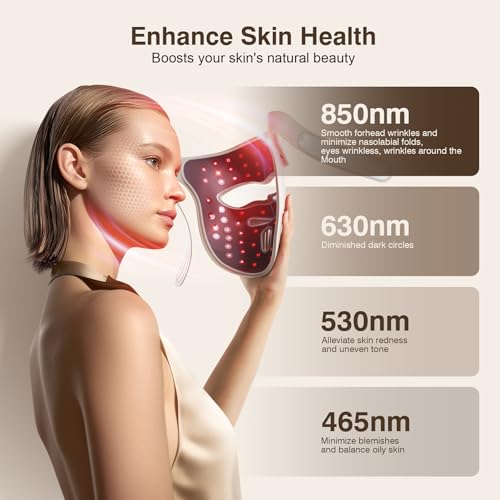 pedete Red Light Therapy for Face 9 Modes Wireless Face Mask Light Therapy 850nm Infrared Red Light Masks 2500mAh Rechargeable 3D Facial Fit Light Therapy Skin Care At Home - Image 5