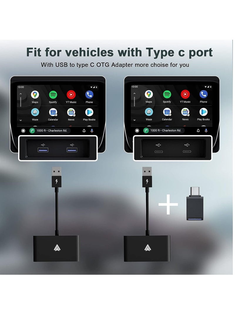 Generic - Wireless Android Auto Adapter - USB Wireless Android Auto Dongle, Compatible with Android Phones and Car Factory Wired AA to Wireless Adapter - Image 1