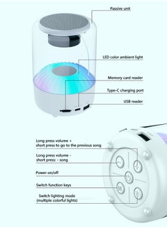 Golden Rose Bluetooth Speaker with LED Lamp Night Light, Color Changing Wireless Portable Speaker Decoration Lamp Gift for Bedroom/Teen Girl Gifts  - Image 2