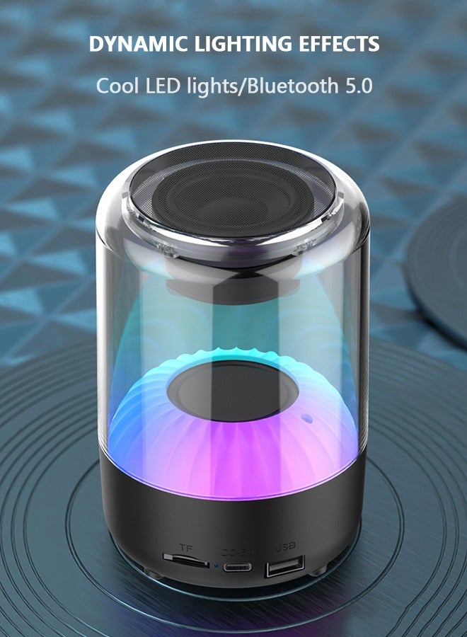 جولدن روز مكبر صوت بلوتوث مع ضوء ليلي بمصباح LED، مكبر صوت لاسلكي متغير اللون هدية لتزيين غرفة النوم/هدايا الفتيات المراهقات - Image 3