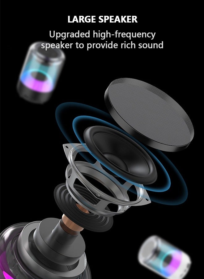 جولدن روز مكبر صوت بلوتوث مع ضوء ليلي بمصباح LED، مكبر صوت لاسلكي متغير اللون هدية لتزيين غرفة النوم/هدايا الفتيات المراهقات - Image 4