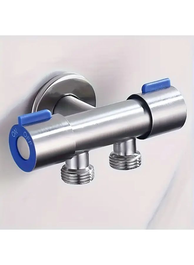 304 Stainless Steel Triple Valve Dual Control Three Way Switch For Laundry Water Faucet - Image 1