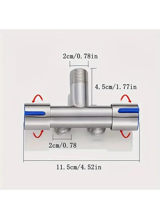 304 Stainless Steel Triple Valve Dual Control Three Way Switch For Laundry Water Faucet - Image 3