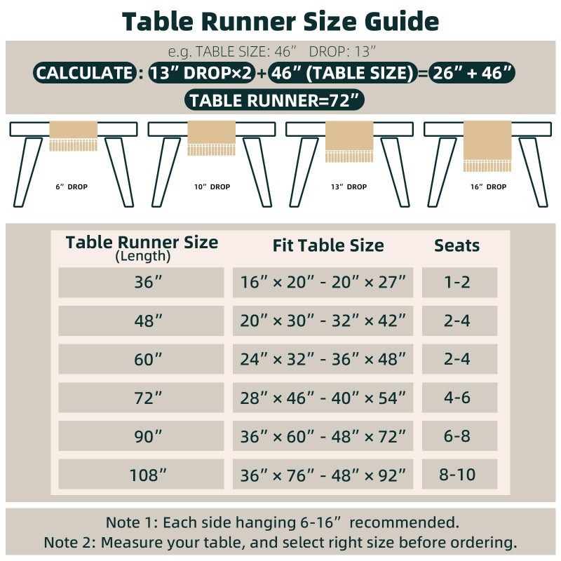 FEXIA Boho Table Runner for Thanksgiving Home Decor with Tassels 36 Inches Long Farmhouse Rustic Table Runner Cream & Brown Macrame for Boho Dining Bedroom Decor Rustic Bridal Shower (12x36 Inches) - Image 3