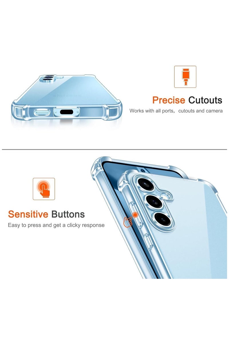 Case for Samsung Galaxy S25 Cover Clear Back Air Cushion Soft Silicone Shockproof Protective Bumper Shell Corner for Samsung Galaxy S25 Clear - Image 3