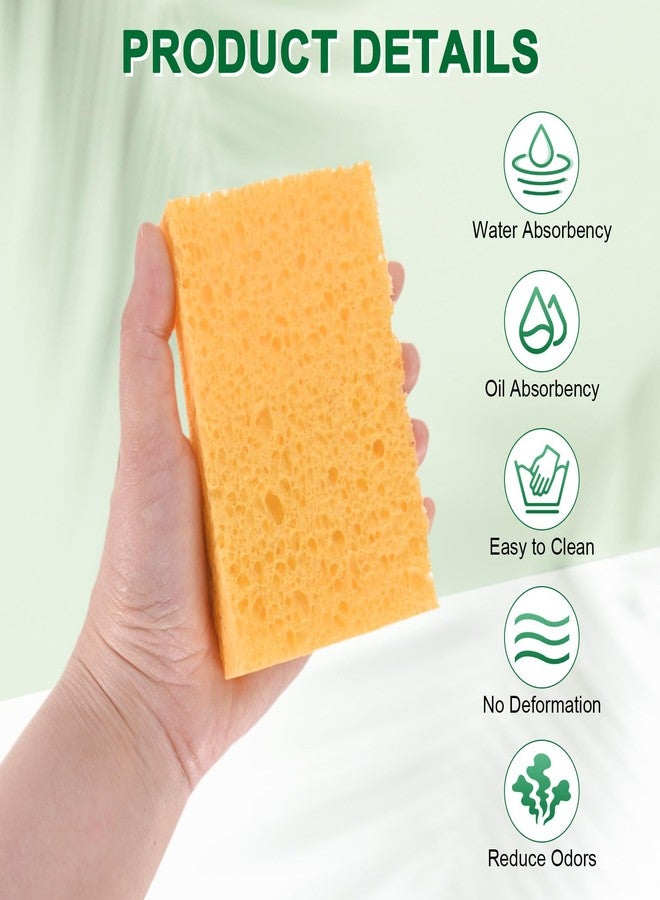 M METERXITY 6-Pack Kitchen Sponges, Condense Eco Cellulose Non-Scratch Scrub Heavy Sponge for Kitchen/Household/Bathroom, Clean Tough Messes Dish Scrubber [Beige] - Image 2