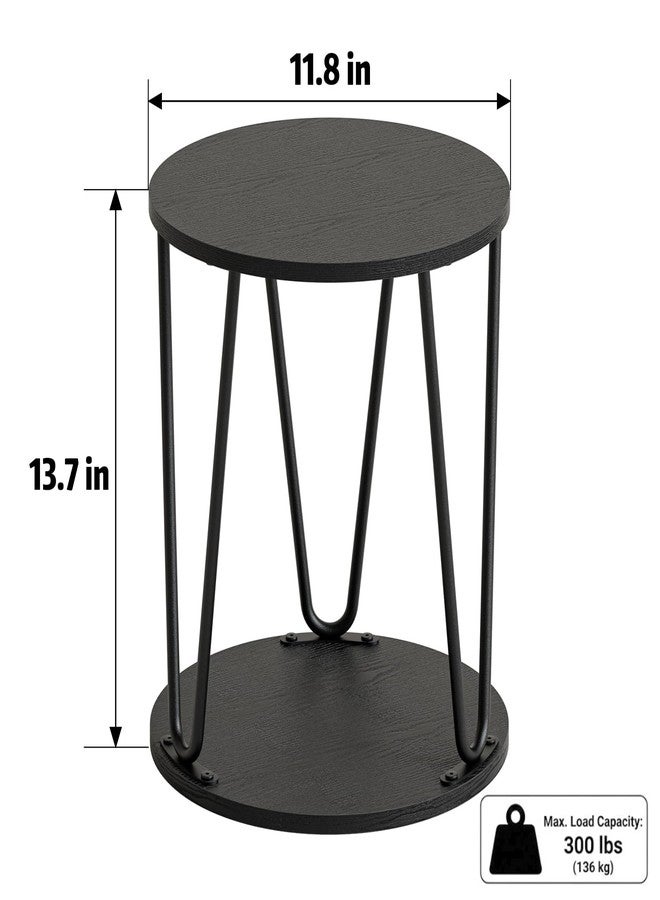 Masupu Round Wooden Step Stool, 11.8 inch Small Plant Stool, Non-Slip Step Stool, Single Plant Stand Indoor, Sturdy Foot Stool for Kitchen, Bathroom, Bedroom(Black) - Image 4