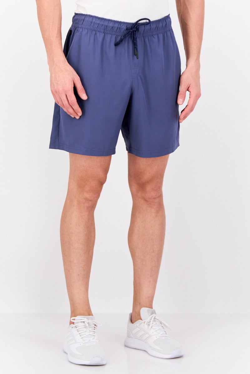 MOTION Men Sportswear Fit Side Zip Pocket Training Shorts, Slate Blue - Image 1