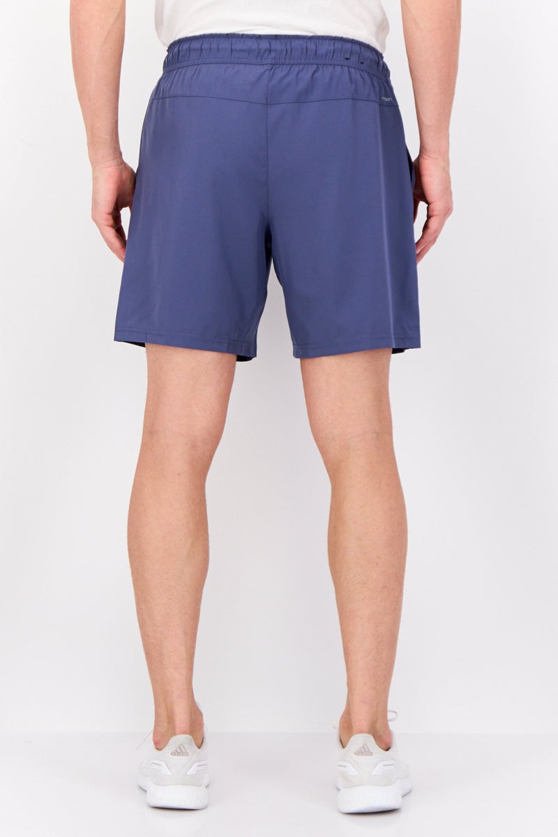 MOTION Men Sportswear Fit Side Zip Pocket Training Shorts, Slate Blue - Image 4