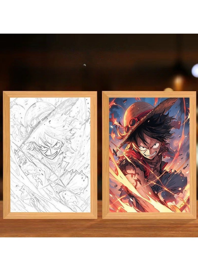 KUYING One Piece Anime Light Painting Decoration Luminous Ornament Surrounding Handmade Night Light 