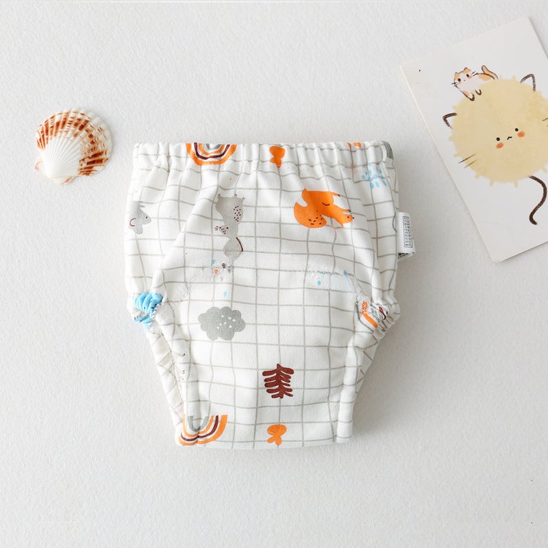 New Cotton Baby Training Pants Waterproof Breathable Plaid Squirrel 