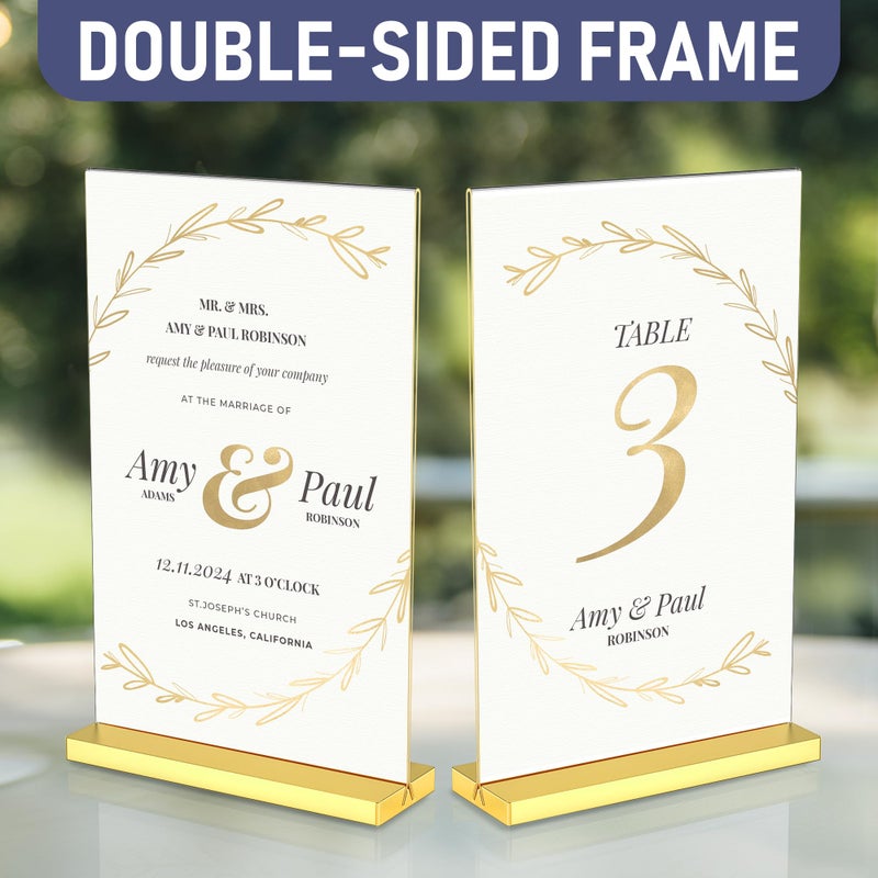 منتجات داشير 8.5x11 إطارات الذهب الذهب الفاخرة 6 حزمة عروض صور مذهلة تعزيز أجواء الحدث الخاص بك مع حاملي أرقام الجدول الذهبية الرائعة يعرض الذكريات بأناقة مع حامل علامة ذهبية أنيقة - Image 5