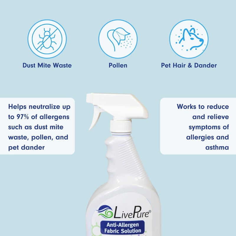 Live Pure LivePure Anti-Allergen 32 OZ Fabric Spray for Household Surfaces - Image 2