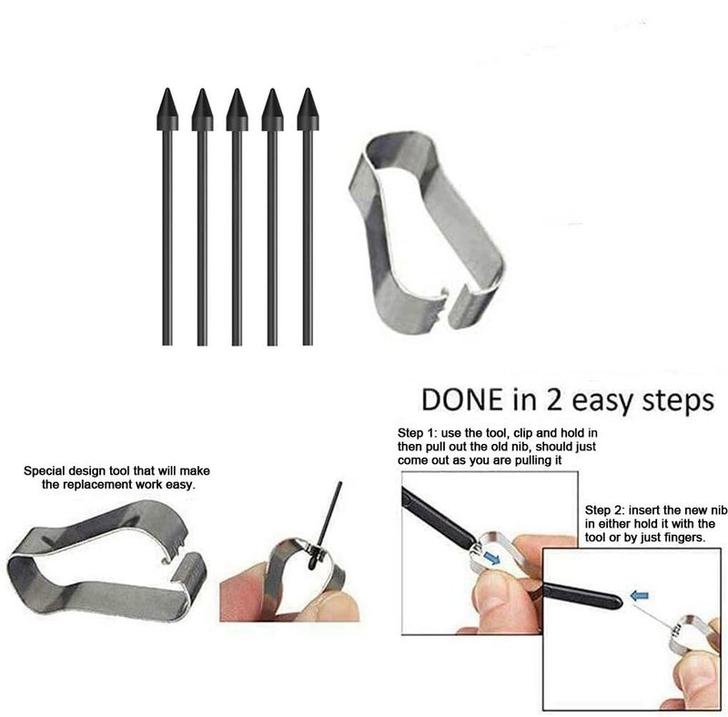 Befzygwk 10 PCS Galaxy Tab S7 S Pen Soft Tips/Nibs Compatible with Galaxy Tab S7 / Tab S7+ Plus/Tab S7 FE S Pen Replacement Tips/Nibs with Tools (S7/S7+/S7 FE Black*10) - Image 5